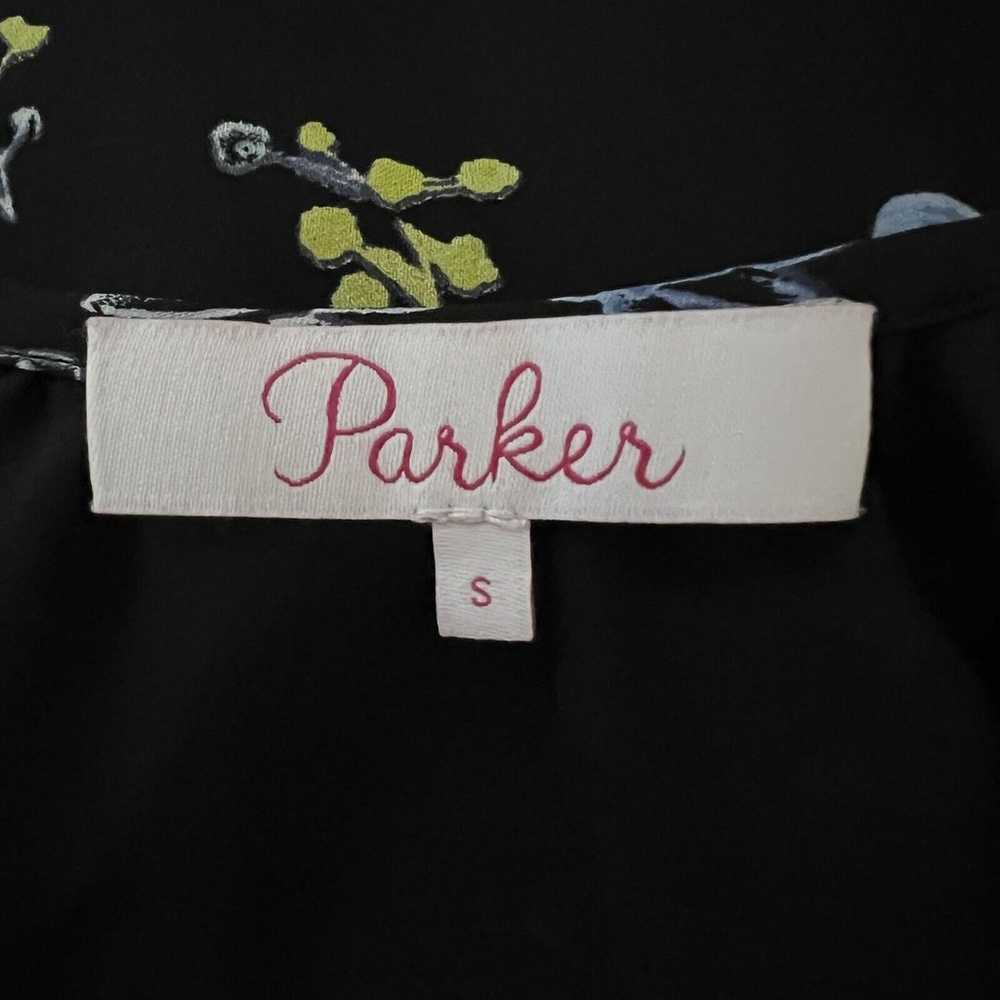 Parker Dress Womens Small Black Multicolor Floral… - image 7