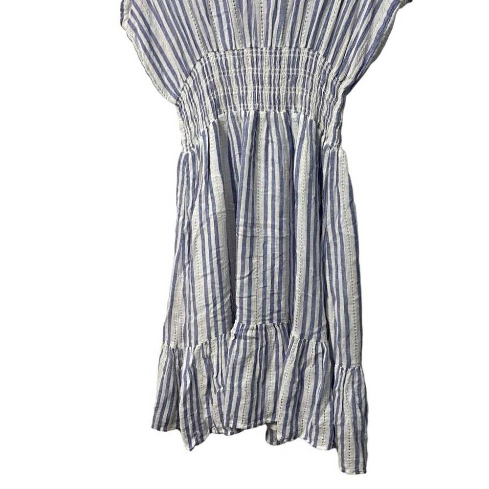 Rails Tara Dress Large Linen Blue White Stripe Sh… - image 4