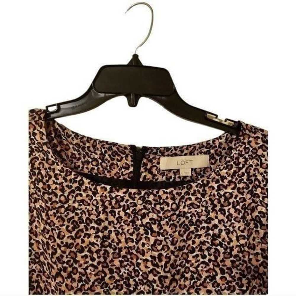 LOFT Leopard Print Shift Dress - Size Large - image 4