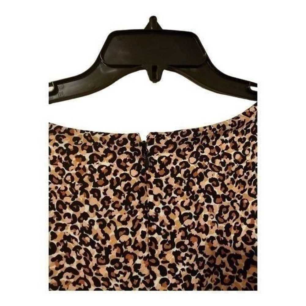 LOFT Leopard Print Shift Dress - Size Large - image 5