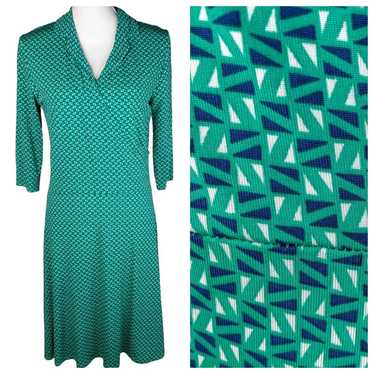Leota Anchors Aweigh Faux Wrap Dress Geometric Nau