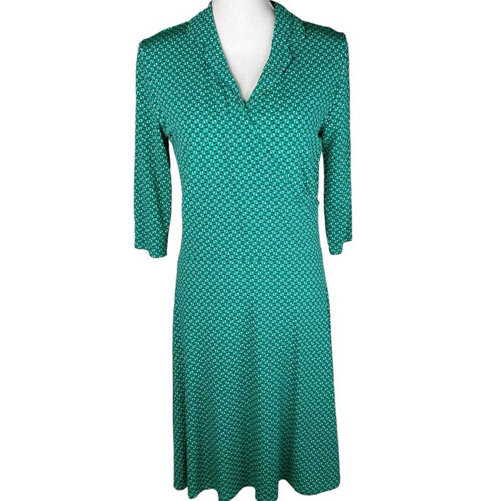 Leota Anchors Aweigh Faux Wrap Dress Geometric Na… - image 2