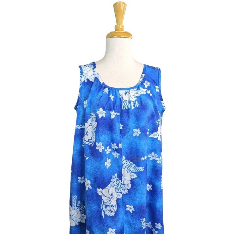 Hilo Hattie Maxi Hawaiian Floral Dress Large ? Bl… - image 3