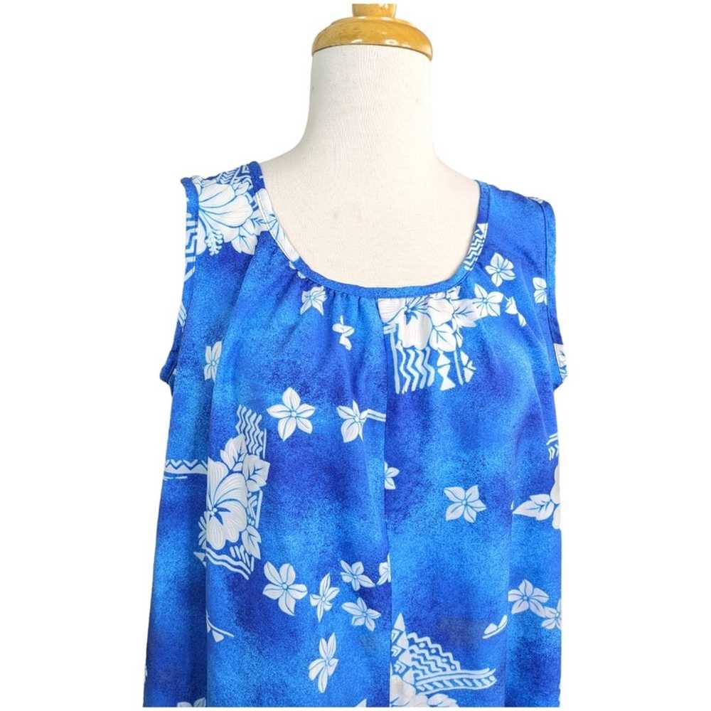 Hilo Hattie Maxi Hawaiian Floral Dress Large ? Bl… - image 4