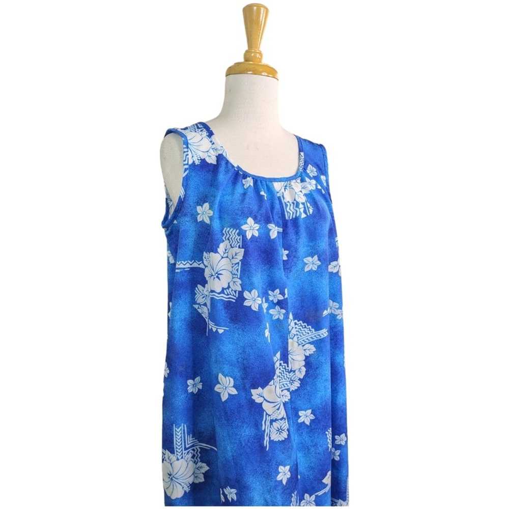 Hilo Hattie Maxi Hawaiian Floral Dress Large ? Bl… - image 6