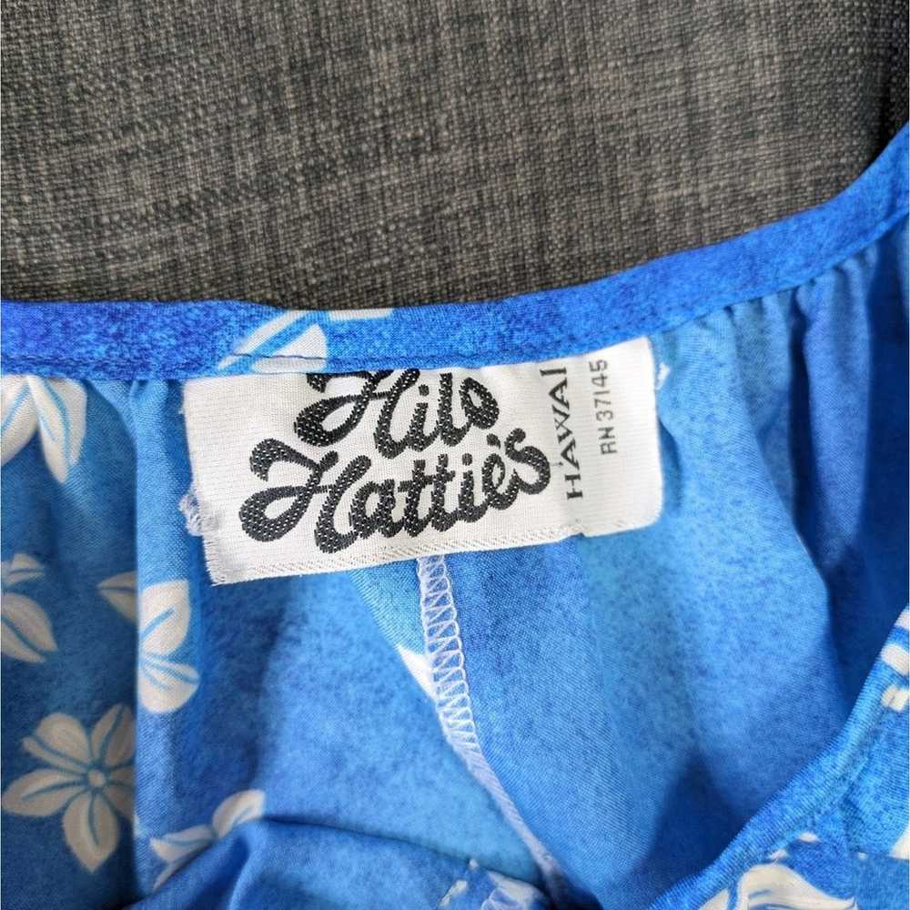 Hilo Hattie Maxi Hawaiian Floral Dress Large ? Bl… - image 9