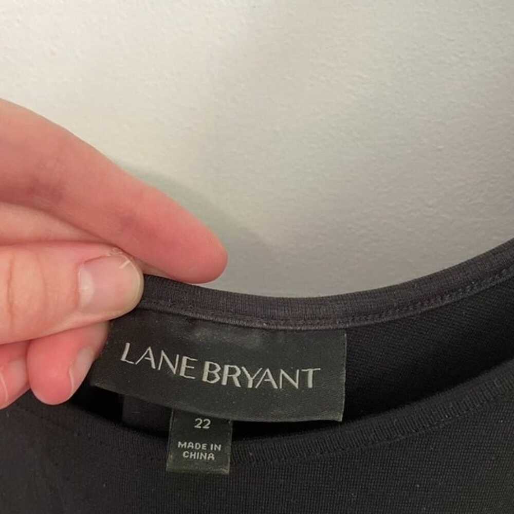 LANE BRYANT Plus Size Black Faux Leather Fringe D… - image 2