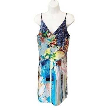 Clover Canyon Cami Mini Dress Pockets Mixed Print… - image 1
