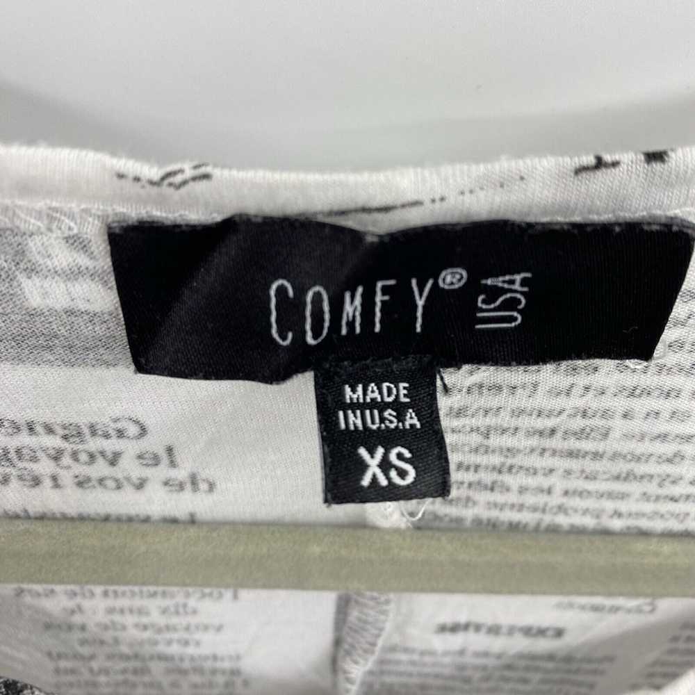 Comfy USA Midi Dress Size XS Paris Newsprint Nove… - image 6