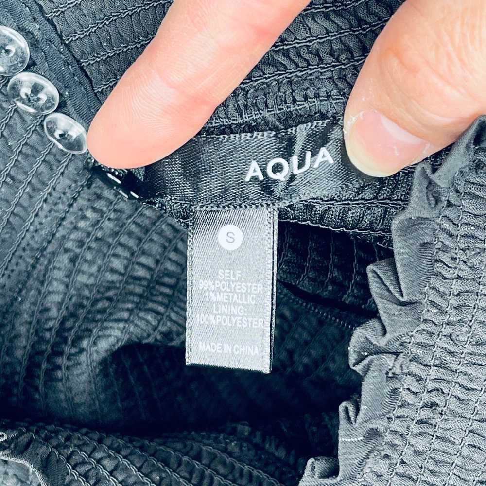 Aqua Ruffle Short Sleeve Smocked Mini Dress Black… - image 3