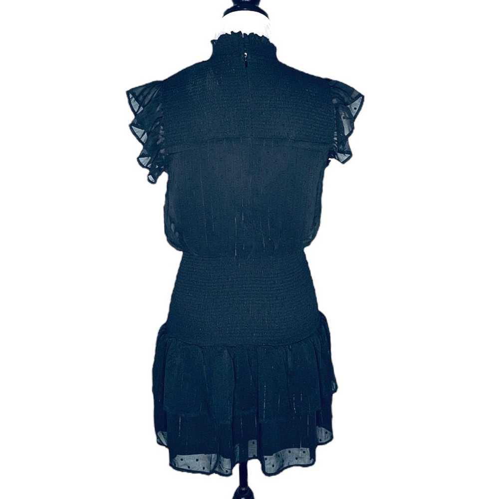 Aqua Ruffle Short Sleeve Smocked Mini Dress Black… - image 5