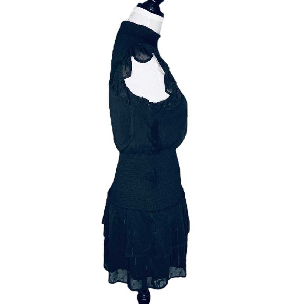 Aqua Ruffle Short Sleeve Smocked Mini Dress Black… - image 8