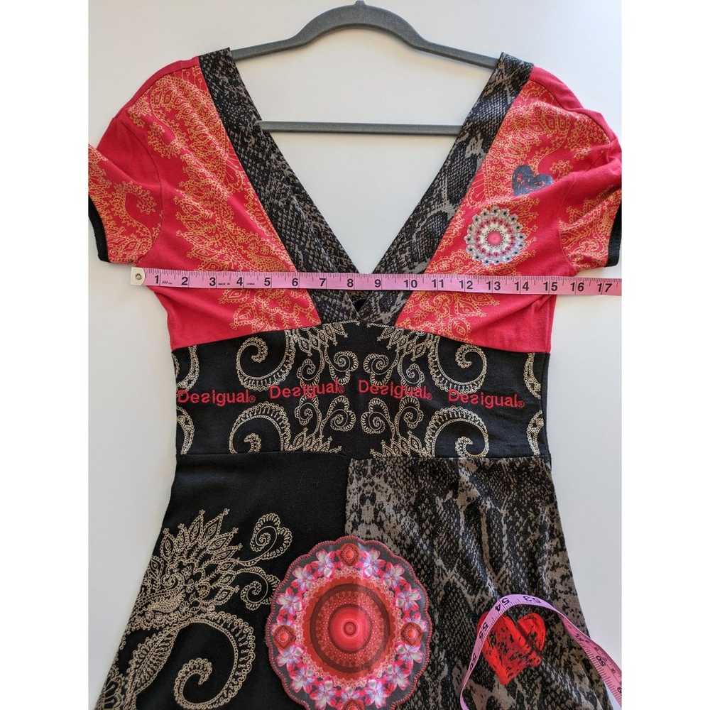 Desigual Dress Floral Embroidered Eclectic Boho A… - image 11