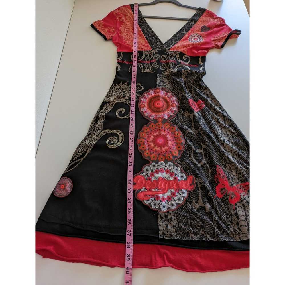 Desigual Dress Floral Embroidered Eclectic Boho A… - image 12