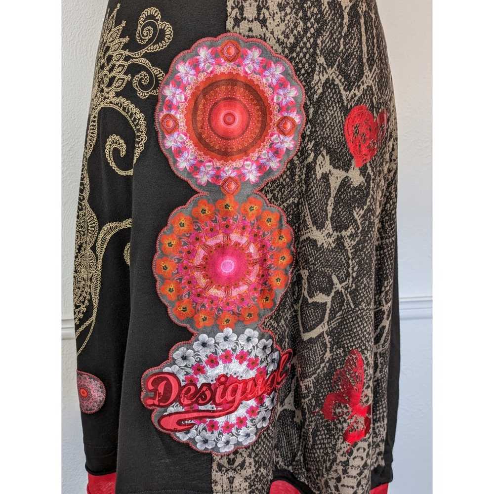 Desigual Dress Floral Embroidered Eclectic Boho A… - image 2