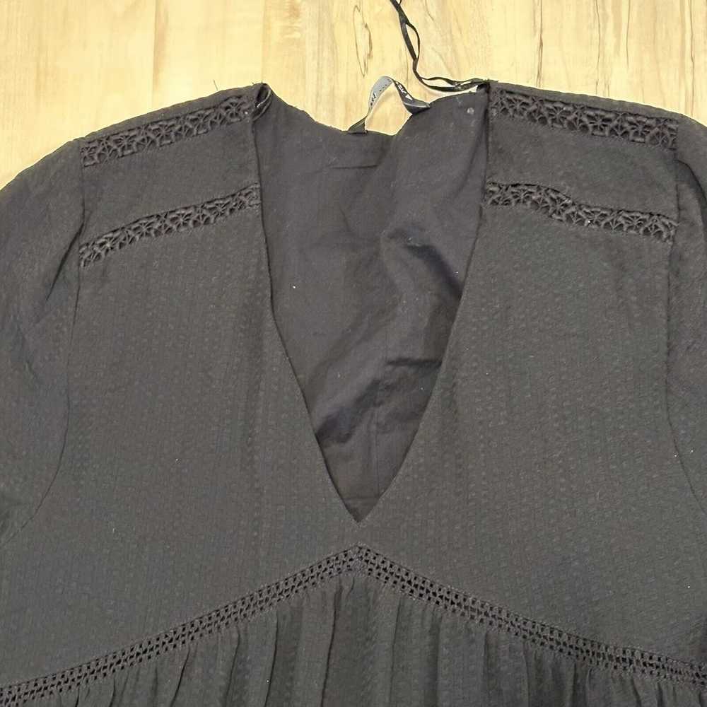 Zara Women's SM Textured Midi Tiered Dress BlackL… - image 4