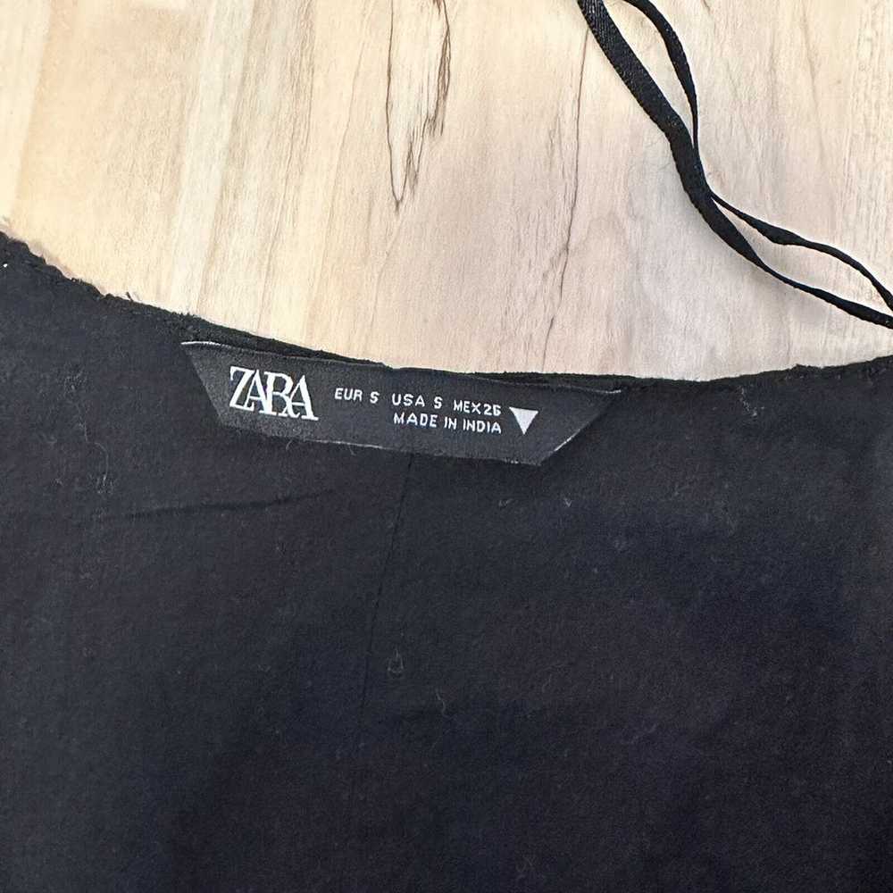 Zara Women's SM Textured Midi Tiered Dress BlackL… - image 5