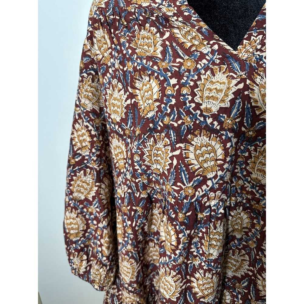 Fitzroy & Willa Brown Printed Cotton Long Sleeve … - image 3