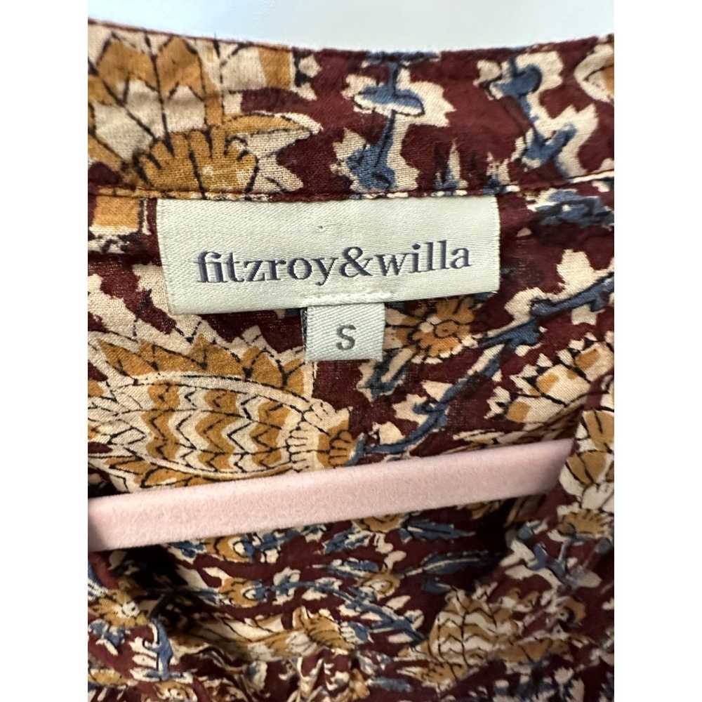 Fitzroy & Willa Brown Printed Cotton Long Sleeve … - image 5