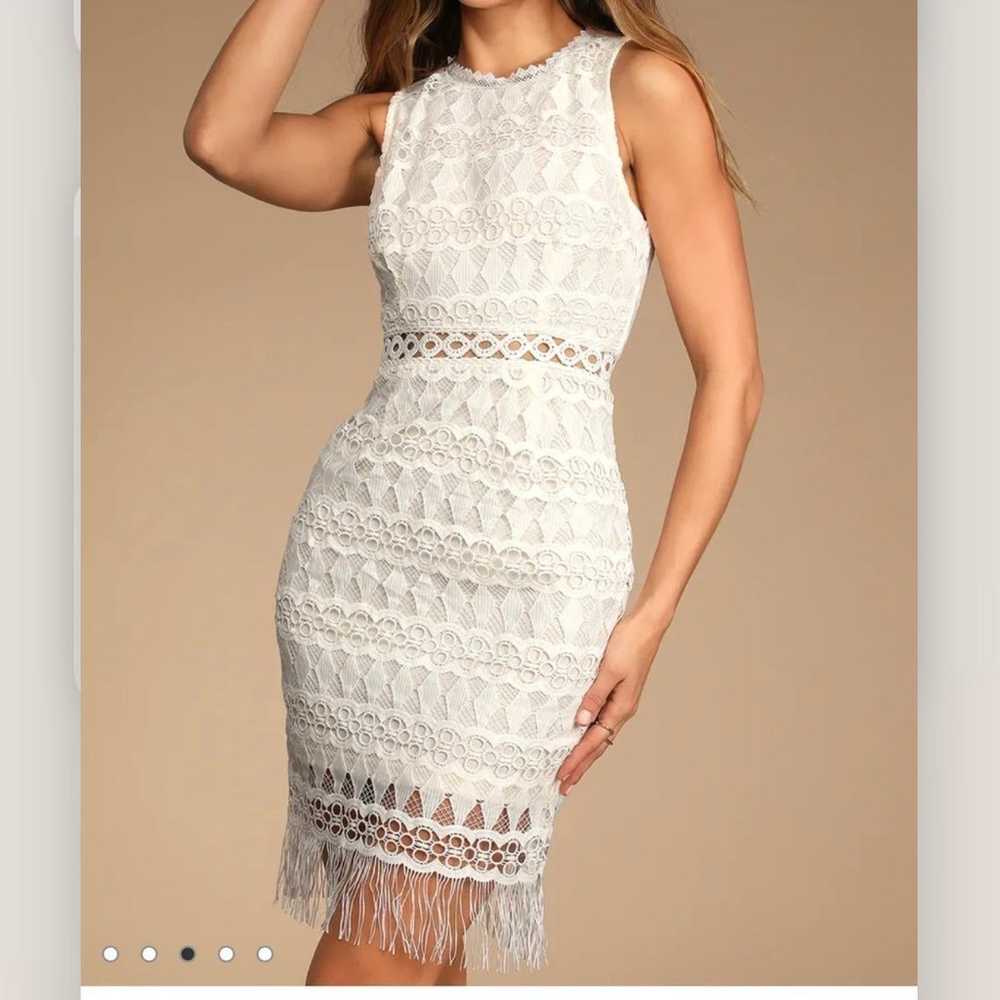 Lulus Kenna White Crochet Lace Sleeveless Bodycon… - image 2