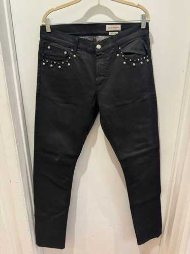 Alexander McQueen Black Denim Jeans with Studded P