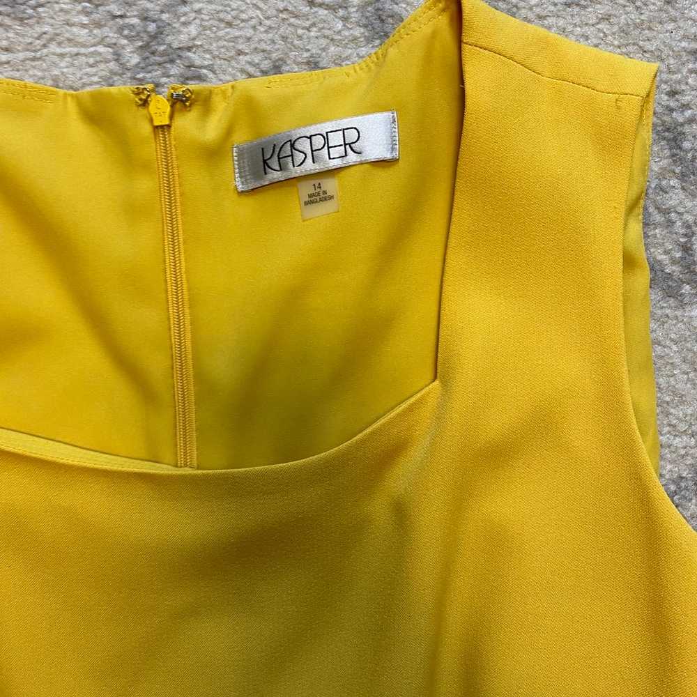 Kasper Size 14 Yellow Pencil Dress - image 2