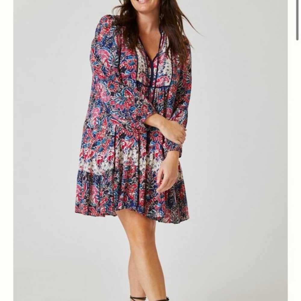 anthropologie paisley crepe tunic dress - image 1