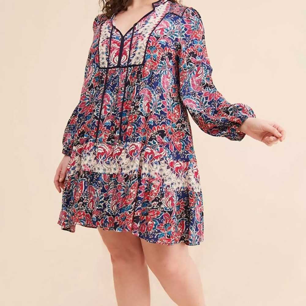 anthropologie paisley crepe tunic dress - image 3