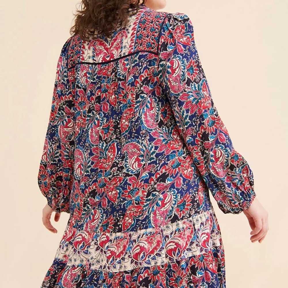 anthropologie paisley crepe tunic dress - image 4