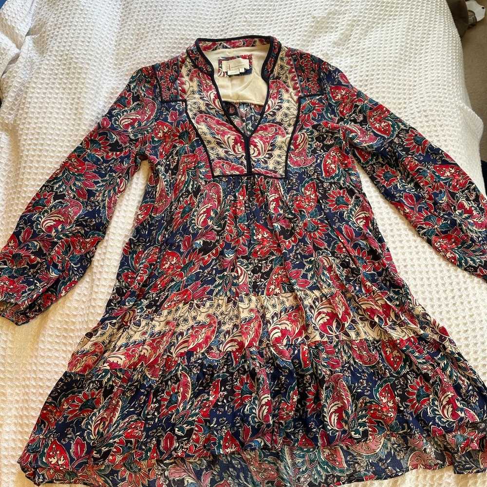 anthropologie paisley crepe tunic dress - image 5