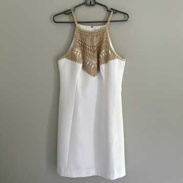 Lilly Pulitzer White/Gold Dress - Size 10