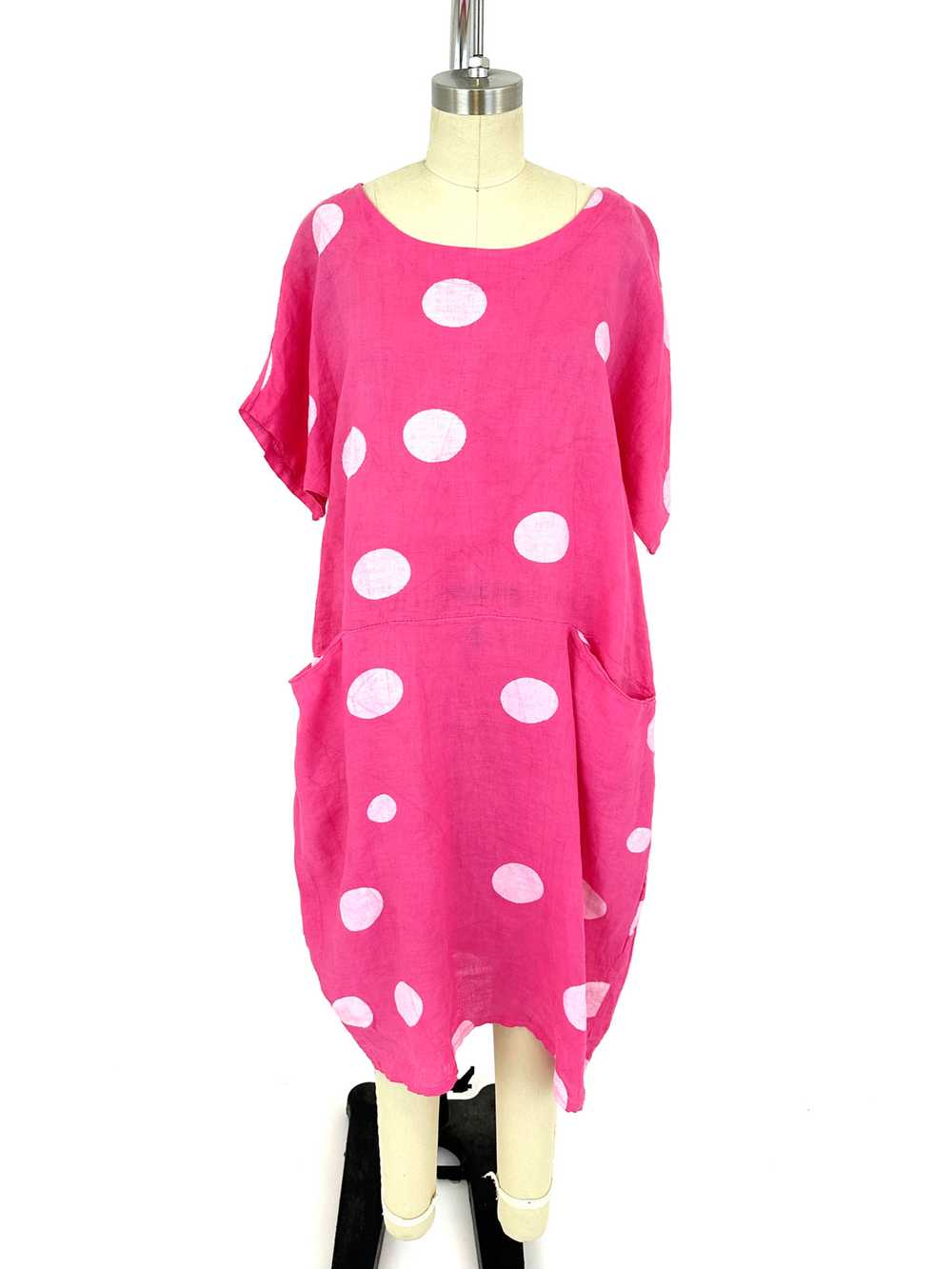 Italian Linen Polka Dot Dress - image 1