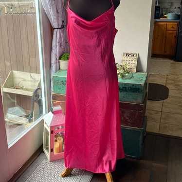 Lisa and Lucy hot pink satin slip maxi dress size… - image 1