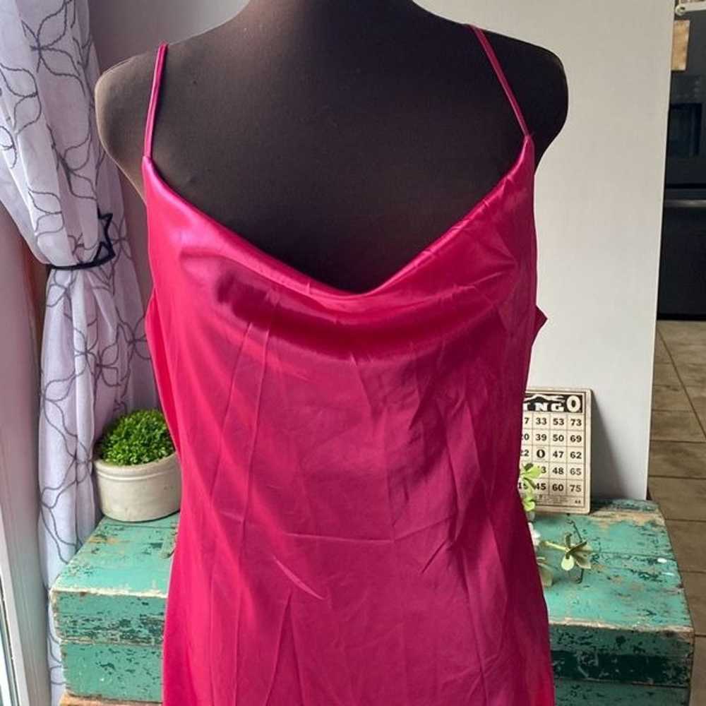 Lisa and Lucy hot pink satin slip maxi dress size… - image 2
