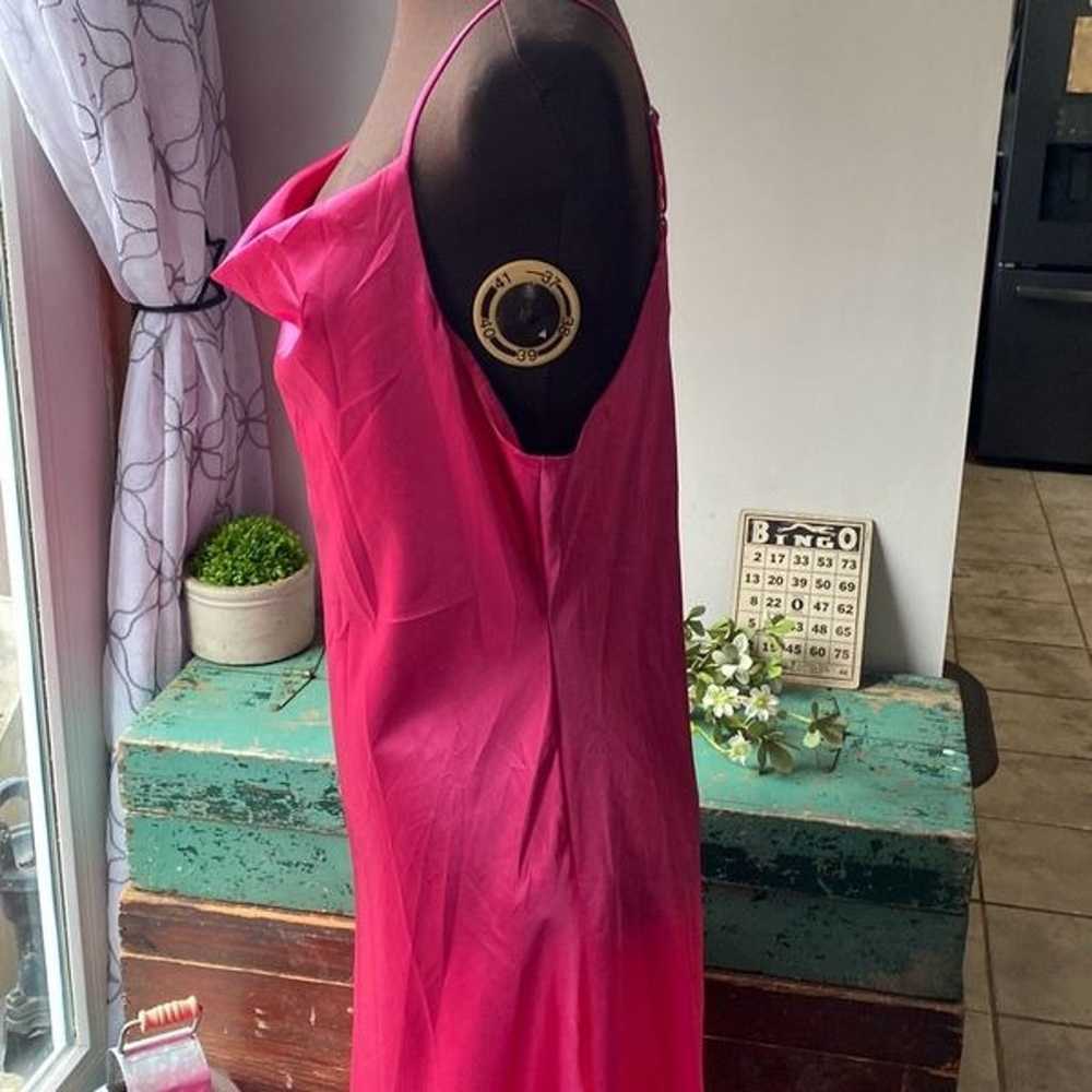 Lisa and Lucy hot pink satin slip maxi dress size… - image 3