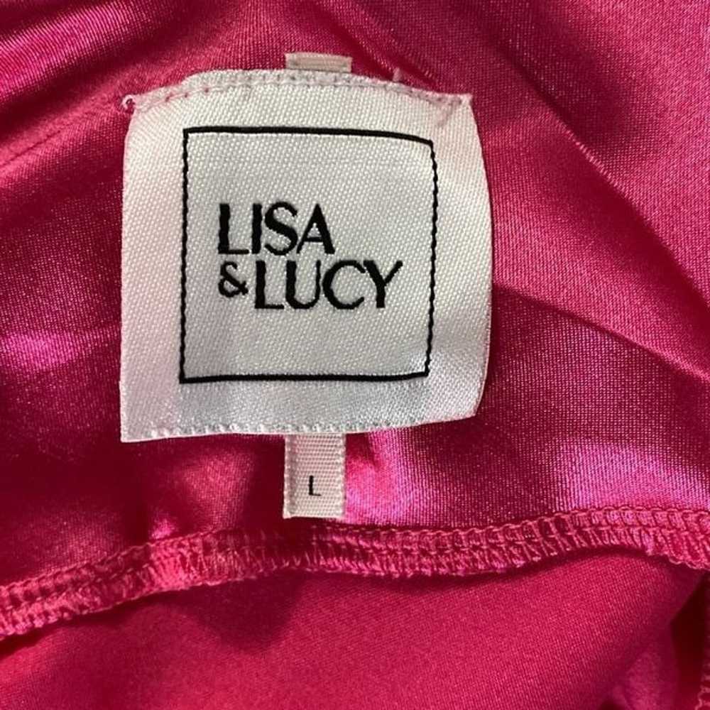 Lisa and Lucy hot pink satin slip maxi dress size… - image 5