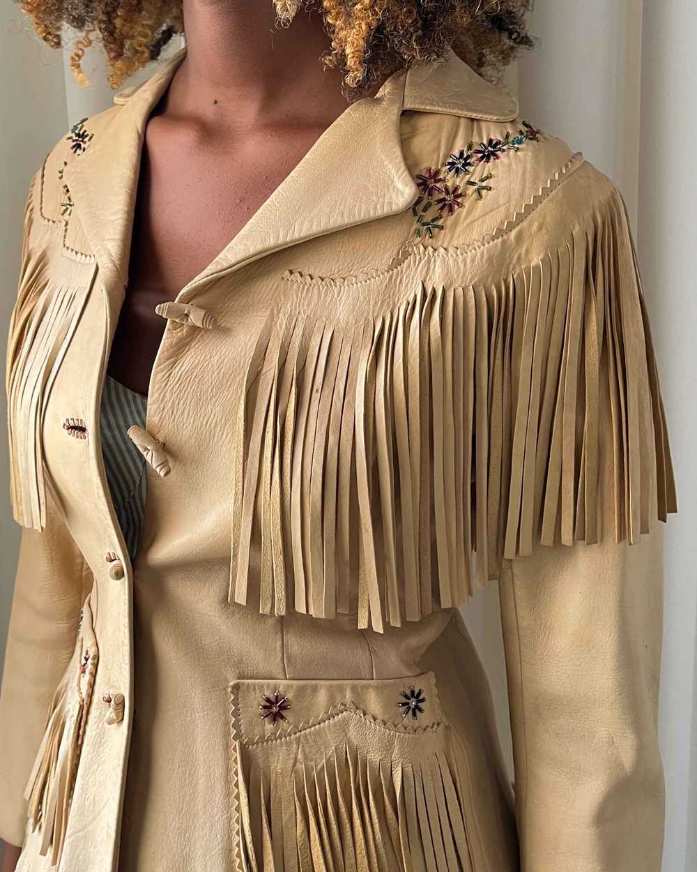 50s Beaded Western Leather Jacket - image 4