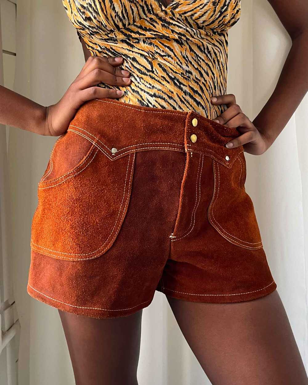 60s Suede Hot Shorts - image 1