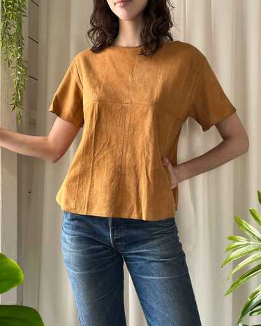 90s Soft Suede Leather Top - image 1
