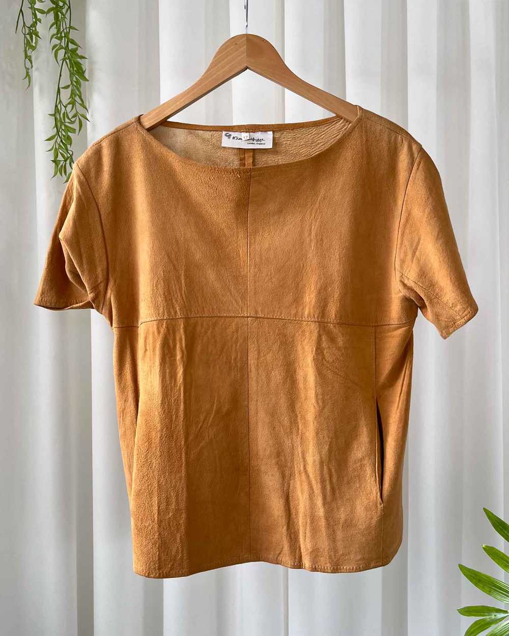 90s Soft Suede Leather Top - image 2