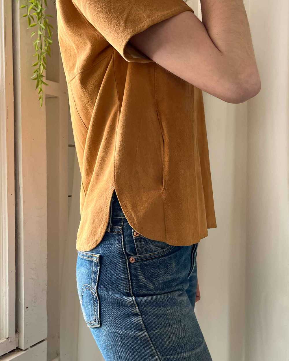 90s Soft Suede Leather Top - image 4