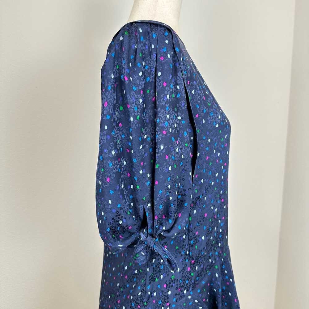 Rebecca Taylor Silk Mini Dress Size 4 Navy Polka … - image 6