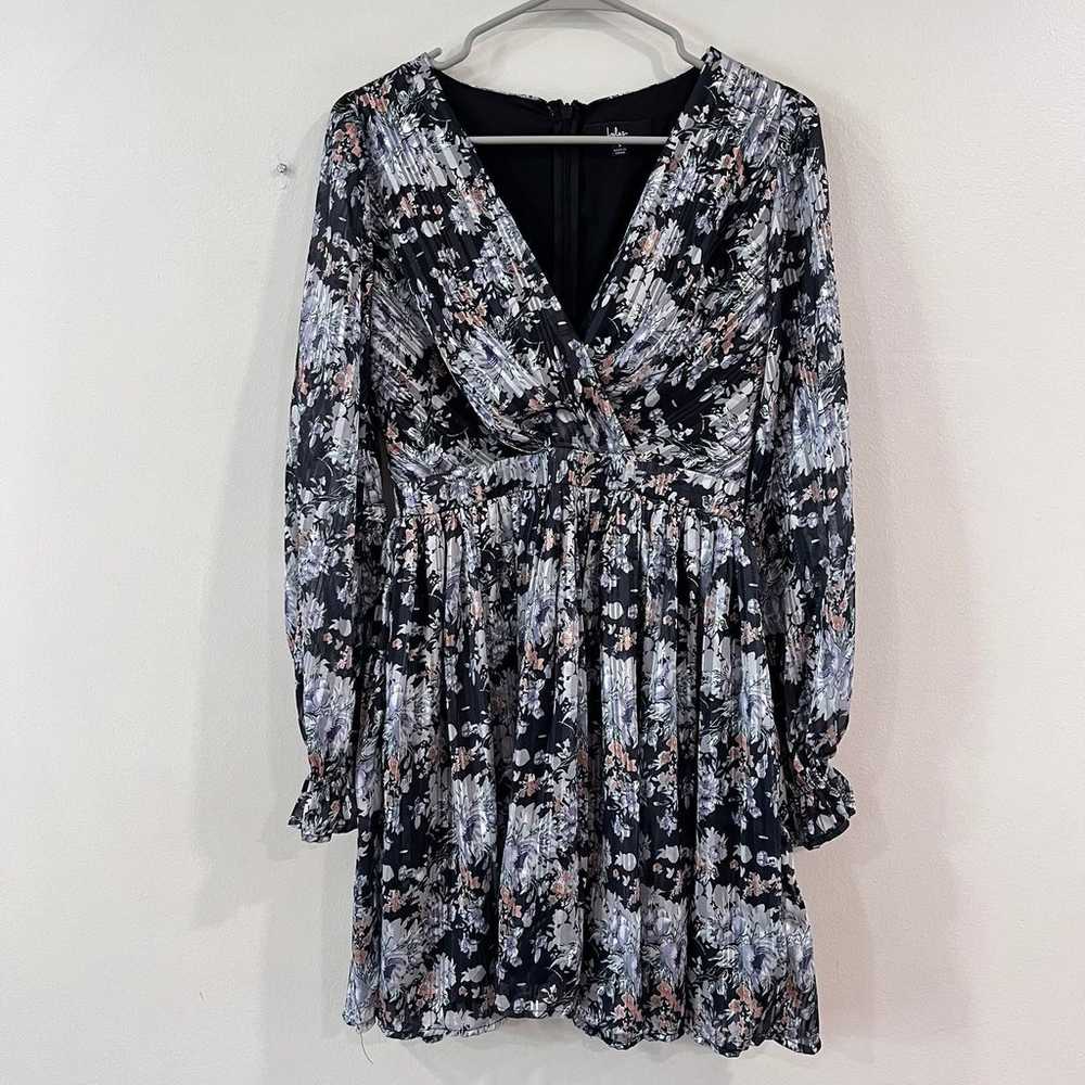 Lulus Cute and Charming Black Floral Lurex Long S… - image 5