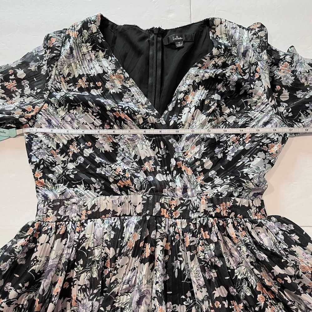 Lulus Cute and Charming Black Floral Lurex Long S… - image 9