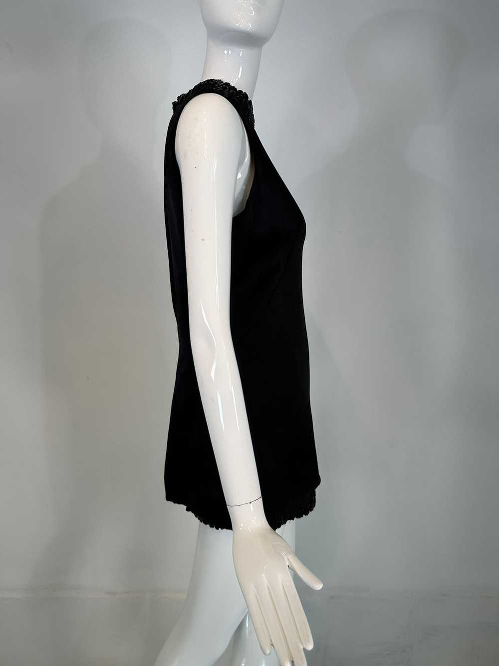 1970s Hot Pants Set Black Satin & Black Sequins K… - image 4