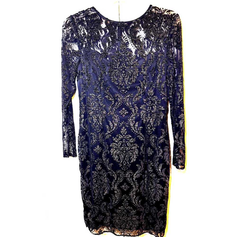 ADRIANNA PAPELL Sheath Dress sz16 Sheer Lace Blac… - image 6