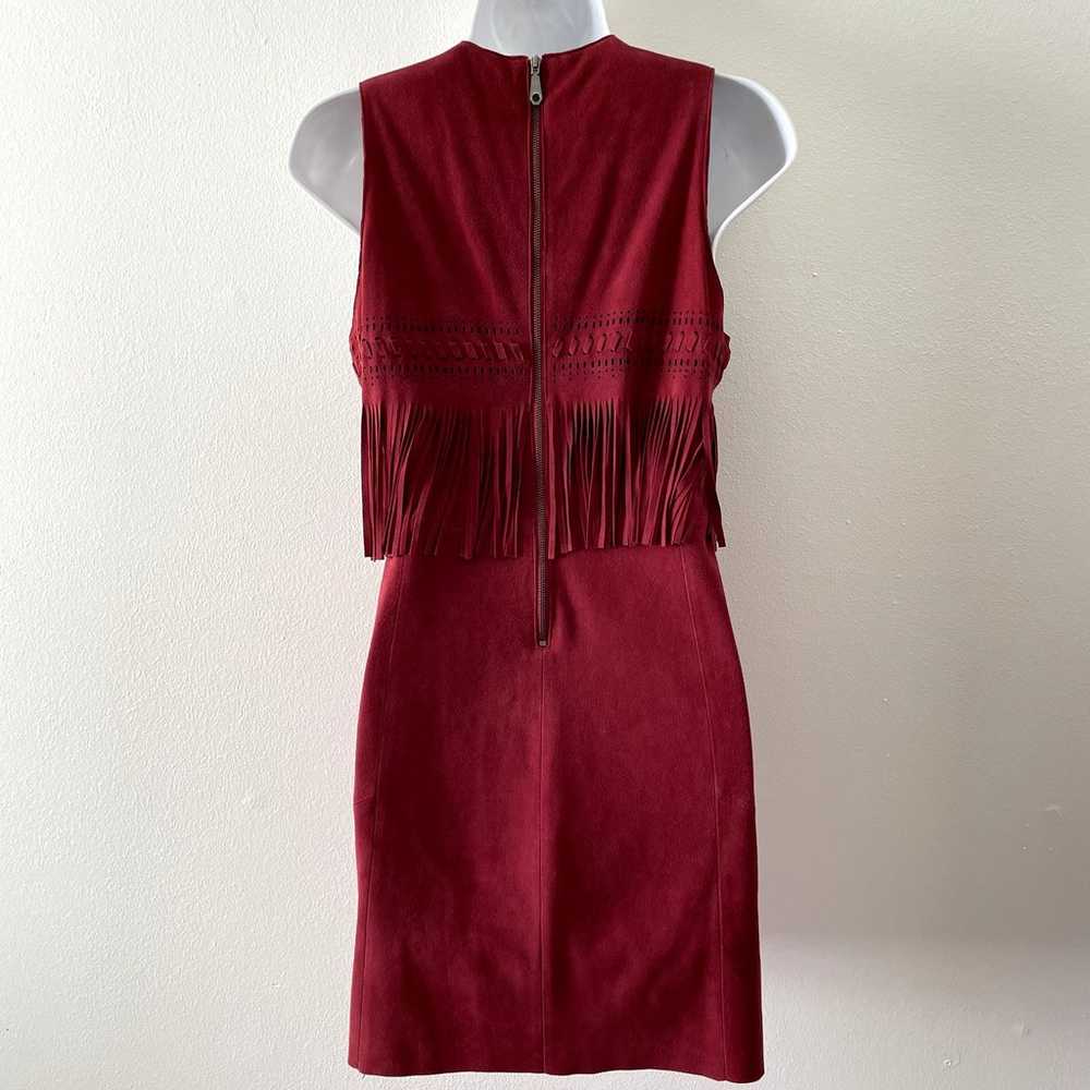 Rebecca Minkoff Dress Womens 0 Red Fringe Goatski… - image 2