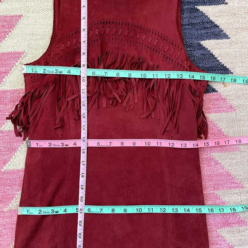 Rebecca Minkoff Dress Womens 0 Red Fringe Goatski… - image 8