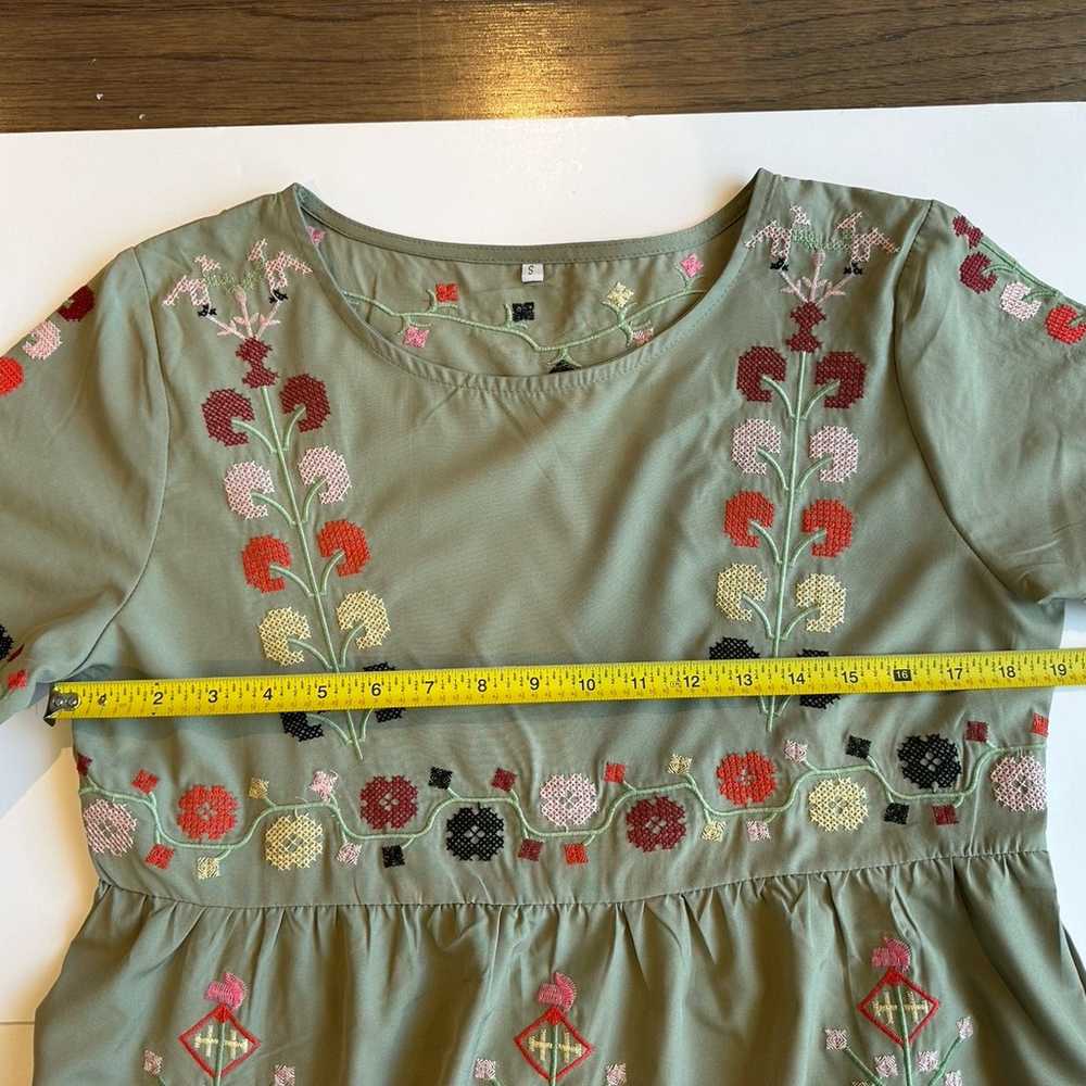 Women’s Round Neck Colorful Embroidered Tribal Pa… - image 10