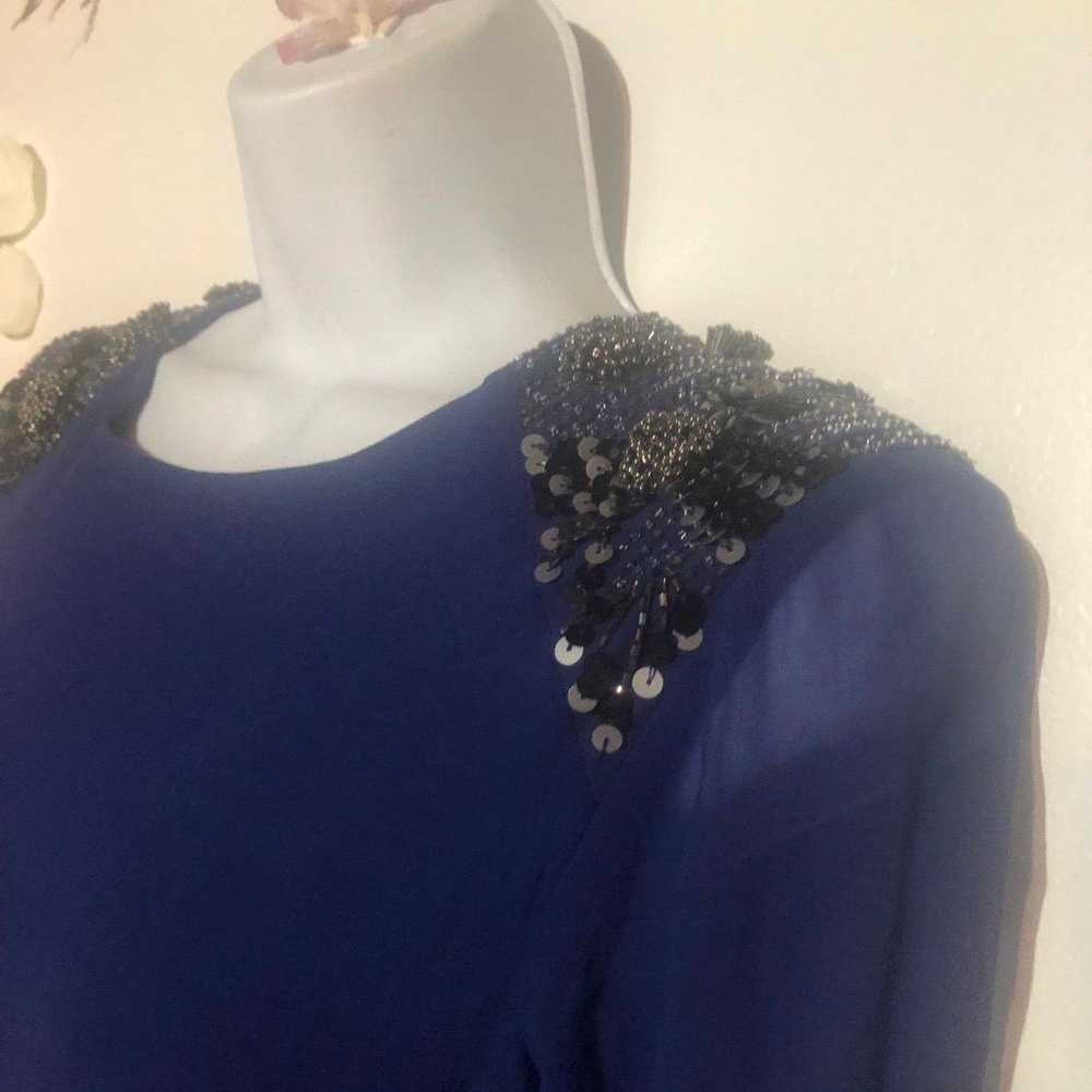 Dress Chiffon modest long embellished shoulder - image 4